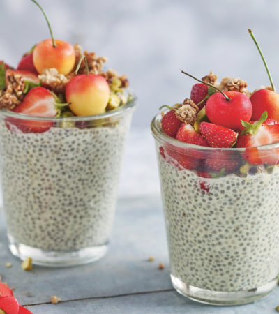 Pistachio milk chia pudding