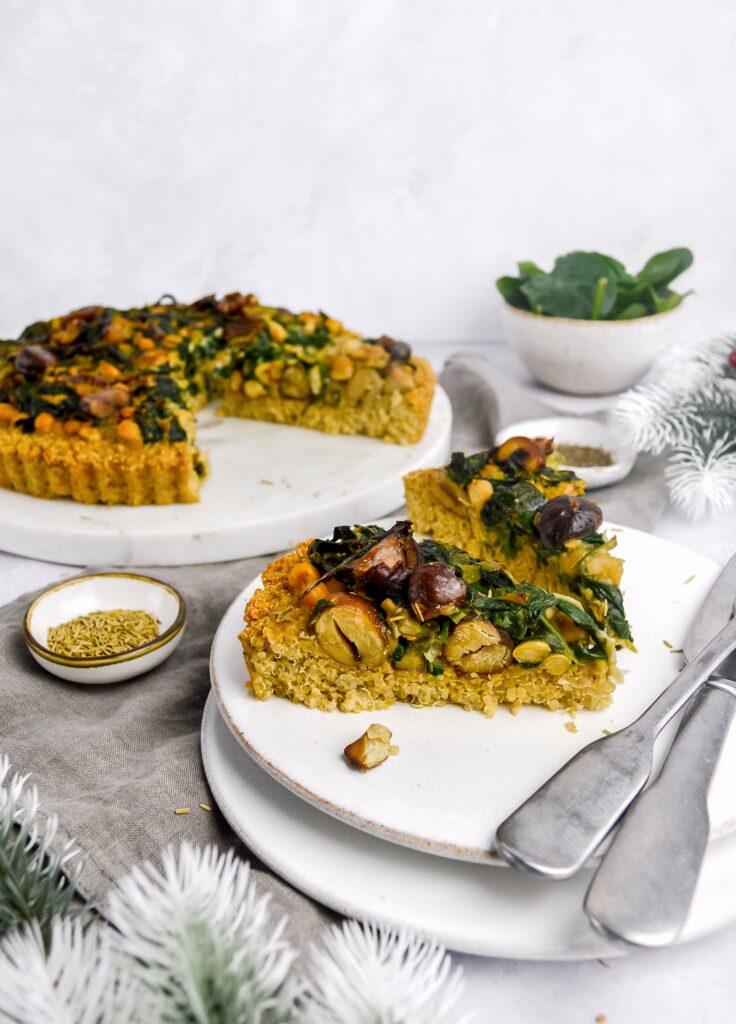 Chickpea, Spinach & Chestnut Tart