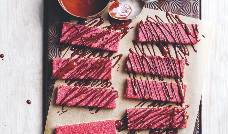 raspberry choc coconut slice