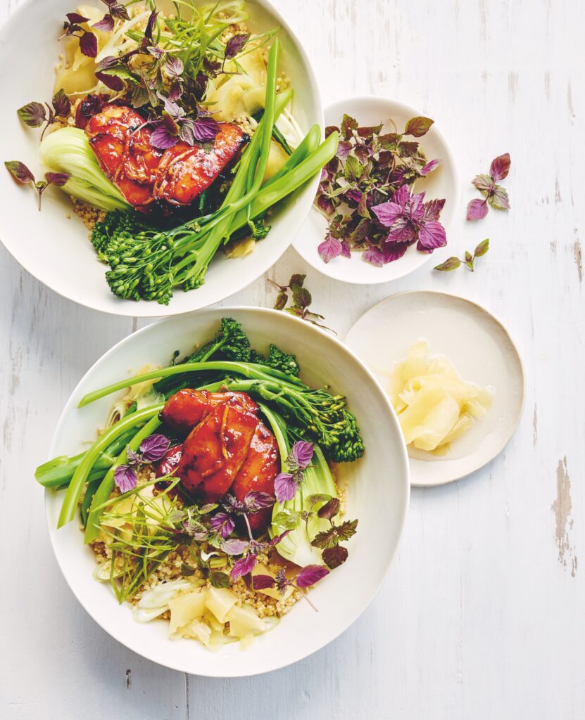 sticky ginger chicken bowl