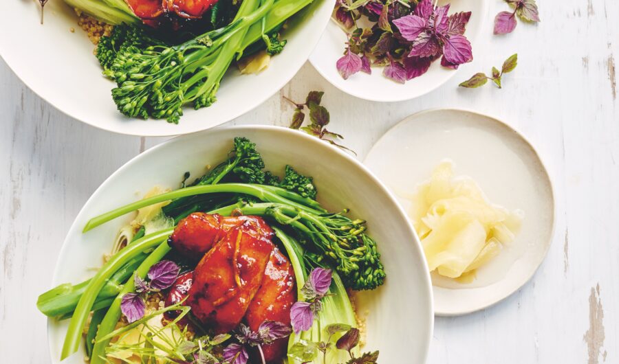 sticky ginger chicken bowl