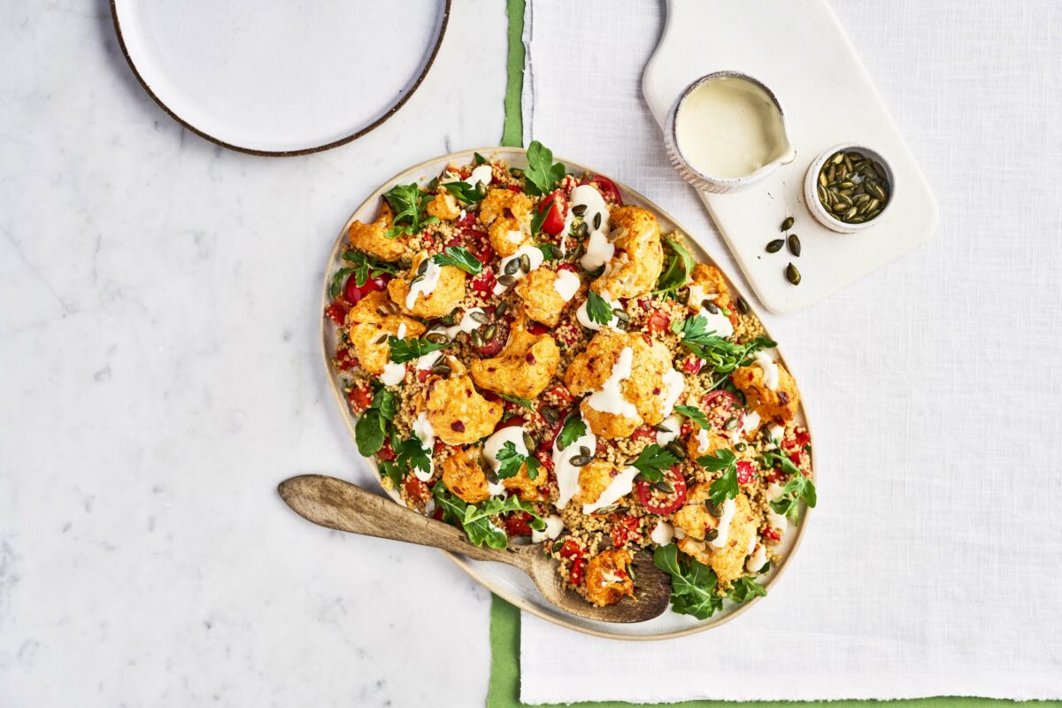 Cauliflower & Cous-Cous with Tahini Dressing
