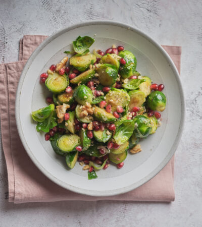 Pomegranate & Walnut Brussels Sprouts