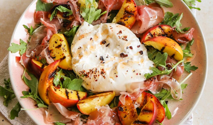 Summer Grilled Peach & Burrata Salad