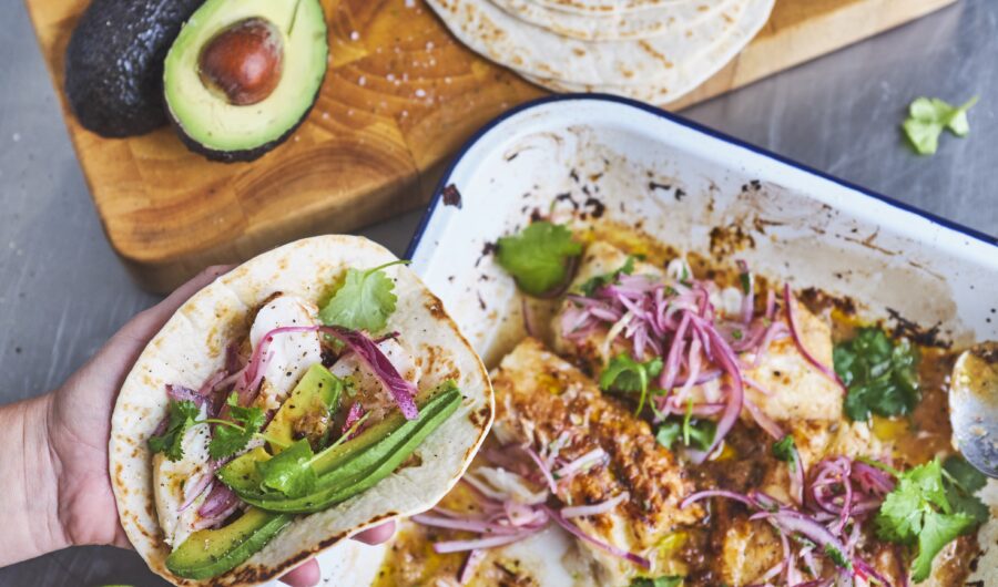 Smokey Cod Tray-Bake Tacos