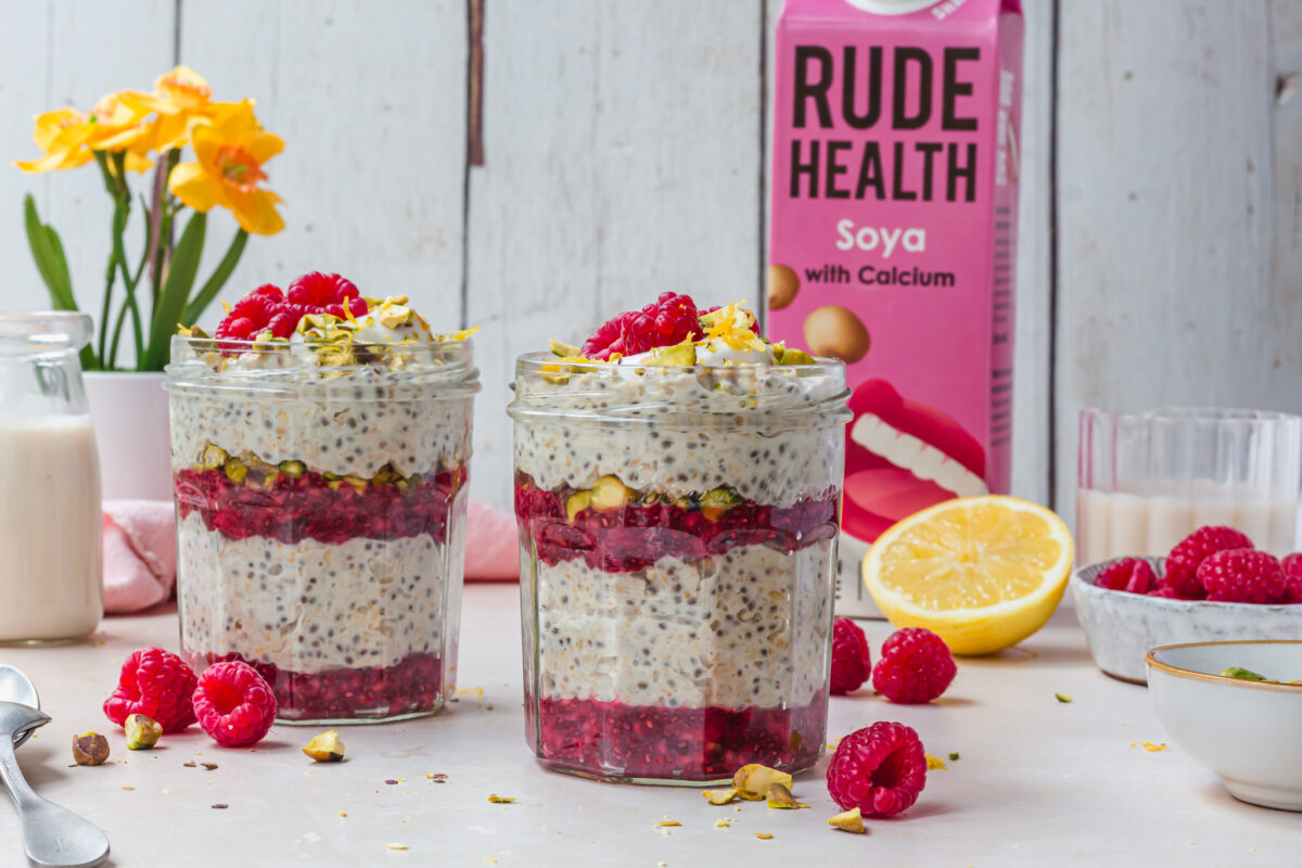 Lemon Raspberry Pistachio Overnight Oats-3