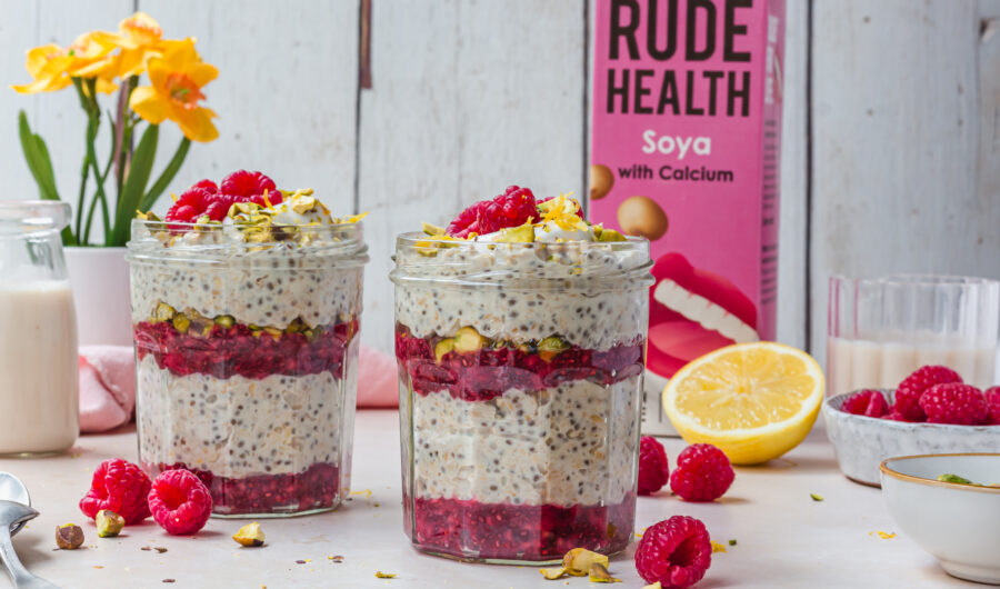 Lemon Raspberry Pistachio Overnight Oats-3